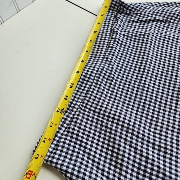 LOFT Women's Skirt Faux Wrap Gingham Black White Midi Lined Hi Low Hem Size 8 - Picture 4 of 10